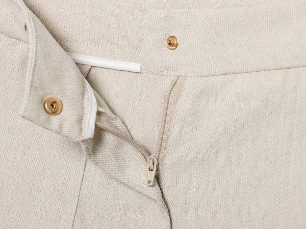 {世服UU}英伦工装剪裁休闲纯色缉线高腰直筒裤九分裤女 - 图片 3